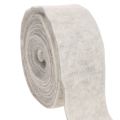 Floristik21 Filzband aus 100 % Wolle, zweifarbig Weiß/Grau, 7,5 cm breit, 5 m Rolle