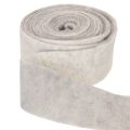 Filzband aus 100 % Wolle, zweifarbig Weiß/Grau, 7,5 cm breit, 5 m Rolle | Floristik21.de