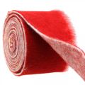 Floristik21 Filzband Deko zweifarbig Rot, Weiß Topfband Weihnachten 15cm×4m