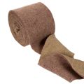 Zweifarbiges Wollfilzband aus 100 % Wolle, 150 mm x 5 m, Lila und Hellbraun als Topfband | Floristik21.de