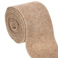 Floristik21 Wollfilzband aus 100 % Wolle, zweifarbig Braun-Weiß, 15 cm x 5 m