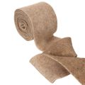 Wollfilzband aus 100 % Wolle, zweifarbig Braun-Weiß, 15 cm x 5 m | Floristik21.de