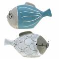 Floristik21 Deko-Fisch mit Brille Blau Weiß 15,5/14,5cm 2St