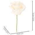 Künstliche Rose Cremefarbig 10 cm Blüte auf Drahtstiel 100 Stück | Floristik21.de