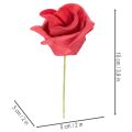 Kunstblume Rose rot mit Drahtstiel 5 cm Blütendurchmesser 100 Stück | Floristik21.de