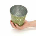 Übertopf Silber Grün Blumentopf Metall Sterne Ø14cm | Floristik21.de