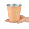 Blumentopf Metall Übertopf Pfirsich Gelb Ø11,5cm H11,5cm | Floristik21.de