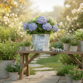 Übertopf Blumentopf Metall klein Hortensie Ø17,5cm H16cm | Floristik21.de