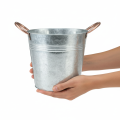 Blumentopf Eimer mit Griffen Metall Deko Ø19cm H17cm | Floristik21.de