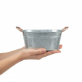 Blumenschale mit Griffen Dekoschale Metall 17,5×12×9cm | Floristik21.de