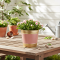 Pflanzkübel Blumentopf Metall Übertopf Ø13cm H12cm 4St | Floristik21.de