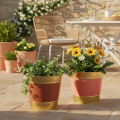 Pflanzkübel Blumentopf Metall Übertopf Ø26cm H22cm 4St | Floristik21.de