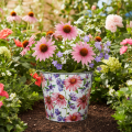 Blumentopf Frühlingsdeko Übertopf Metall Ø14cm H12,5cm | Floristik21.de