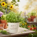 Blumentopf Zink Art of Nature Creme Ø17,5cm H15cm | Floristik21.de