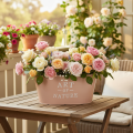 Blumenschale oval Zink Altrosa Übertopf 27×18cm H12,5cm | Floristik21.de