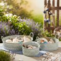 Deko-Schale Metall mit Griffen Übertopf Vintage 3er-Set | Floristik21.de