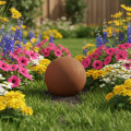 Metallkugeln Rostoptik 14 cm 2er-Set wetterfeste Gartendeko | Floristik21.de