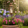 Gartenlaterne Metall Deko Rost Optik 12cmx12cmx135cm | Floristik21.de
