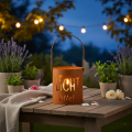 Laterne Metall Windlicht Edelrost Deko Kerzenhalter Garten Terrasse 22cm 2er Set | Floristik21.de