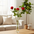 Rosenzweig Seidenblume Künstliche Rose Rot 72cm 3St | Floristik21.de