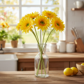 Künstliche Blumen Gerbera Sonnengelb Gartenblume 47cm 6St | Floristik21.de