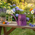 Deko Gießkanne Lila Metall Boho Pusteblume H12cm 2St | Floristik21.de