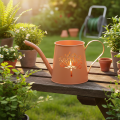 Metall Deko Gießkannen Orange Pusteblume Teelichthalter 12cm 2St | Floristik21.de