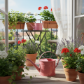 Metall Deko Gießkanne Rosa Blumentopf 1,25l Innen Außen Balkon | Floristik21.de
