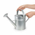 Deko Gießkanne Retro Design Metall Silber 42x15,5x27cm Vintage Balkondeko Blumentopf | Floristik21.de