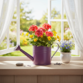 Deko Gießkanne Lila Metall Übertopf Blumengeschäft &amp; Eventdekoration Ø13,5cm H12,5cm | Floristik21.de