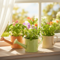 Deko Gießkannen Übertopf Metall Set 8-teilig, bunt, 16,5x7cm - Ideale Pflanzengefäße für Balkon & Küche | Floristik21.de