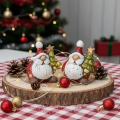 Weihnachtsmann Figuren mit Tannenbaum aus Keramik 7cm 2er-Set für Innenbereich | Floristik21.de