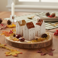 Dekohaus Set Keramik Miniatur Häuser 9 cm Braun 3 Stück | Floristik21.de