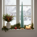 Künstlicher Tannenbaum 80 cm Türkis mit Holzfuß | Floristik21.de