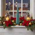 Tannenbaum Kunstbaum schlank mit Holzfuß 40cm türkis | Floristik21.de
