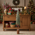 Künstlicher Tannenbaum 90 cm gefrostet mit Holzsockel für Innenbereich | Floristik21.de