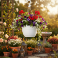 Blumen Ampel 25cm Weiß | Floristik21.de