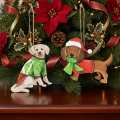 Weihnachtsanhänger Hundemotive Metall 12 cm 2er-Set | Floristik21.de