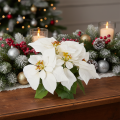 Kunstblume Weihnachtsstern Weiß 40cm Kunststoff und Kunstseide | Floristik21.de