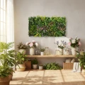 Künstliche Pflanzenwand 100 x 55 cm Kunststoff grün-bunte Akzente Innenbereich | Floristik21.de