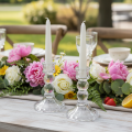 Kerzenhalter Glas transparent 12cm 2er-Set Tischdekoration | Floristik21.de