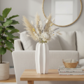Keramikvase geriffelt 40cm Weiß für Trockenblumen | Floristik21.de