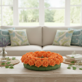 Künstliche Rose Orange 5cm Blüte 10cm Stiel Schaumstoff 100 Stück | Floristik21.de