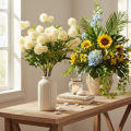 Kunstblumen-Bund Chrysantheme, Kunststoff, cremeweiß, 56 cm, 4 Stück | Floristik21.de