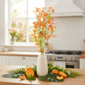 Kunstblume Orchideenzweig 110cm Orange 3er Set Innenbereich | Floristik21.de
