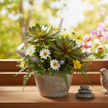 Künstliche Sukkulente grün 18cm 3er-Set aus Kunststoff für Innenräume | Floristik21.de