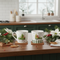 Kaffeetassen Set Keramik 10cm Merry Christmas Automotiv 2-teilig | Floristik21.de
