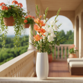 Künstliche Gladiole aus Seidenstoff, Orange-Gelb, 88 cm | Floristik21.de