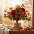 Kunstblume Protea Leucadendron Kunststoff 65cm Creme Gelb Orange Set 3St Innenbereich | Floristik21.de