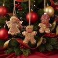 Deko-Anhänger 3er-Set Künstliche Lebkuchenfiguren Polyresin Braun/Rot/Weiß H7cm | Floristik21.de